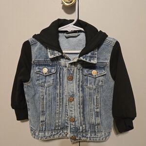 Little Bipsy Denim and Black Hooded Jacket